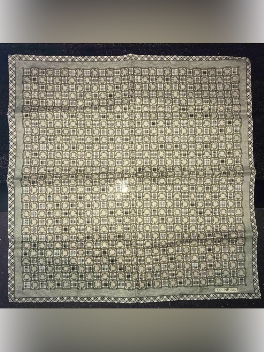 🍂Celine Beige and Brown Logo Grid Scarf🍂